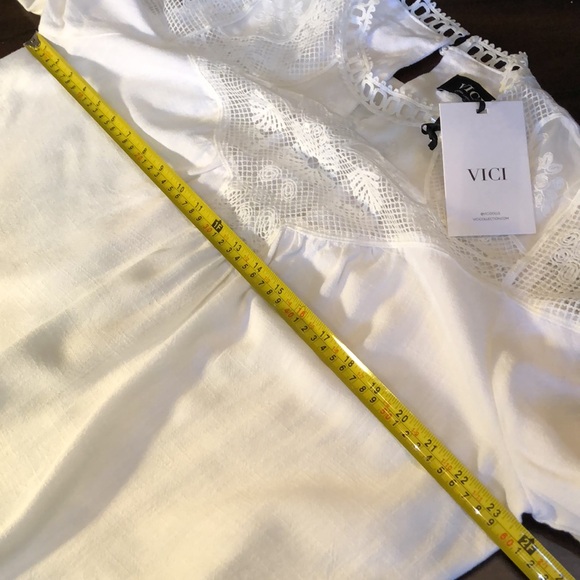 Vici High neck crochet lace wide elastic sleeve victorian blouse - Picture 8 of 12